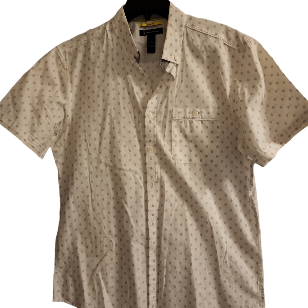 INC Slim Fit Polka Dot Button Down